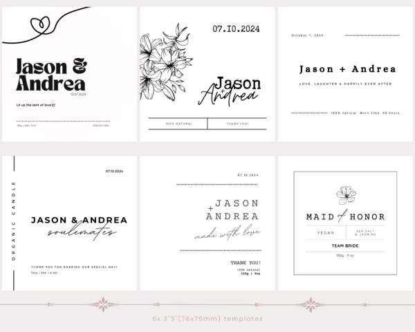 Printable elegant candle labels | Canva editable | Template #012 - Image 2