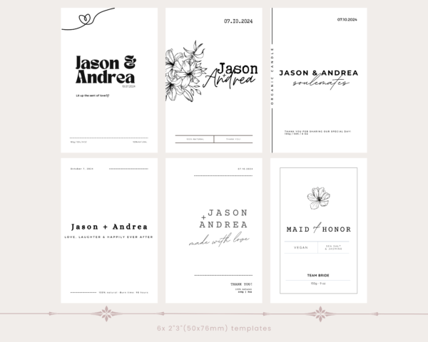 Printable elegant candle labels | Canva editable | Template #012 - Image 3