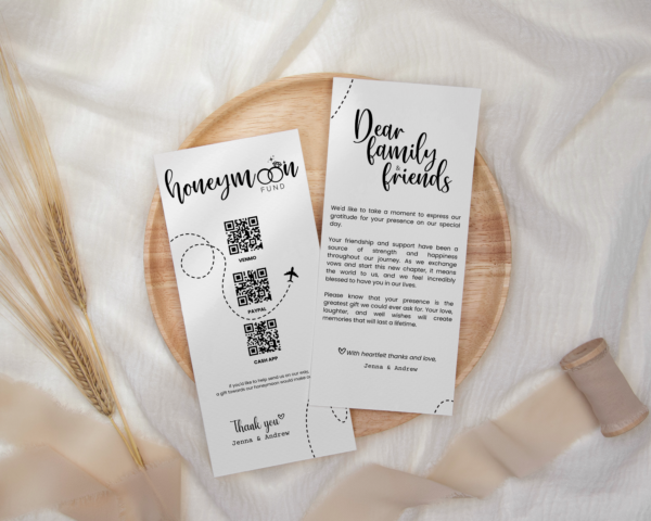 Printable modern Honeyfund card | Canva editable | Template #015