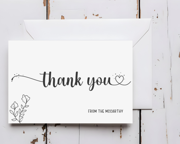 Printable Minimal Thank You Card | Canva editable | Template #001