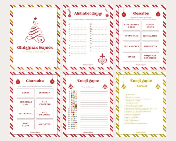 Printable Christmas games | Set of 10 games | Canva editable | Template #017 - Image 2