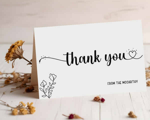 Printable Minimal Thank You Card | Canva editable | Template #001 - Image 2