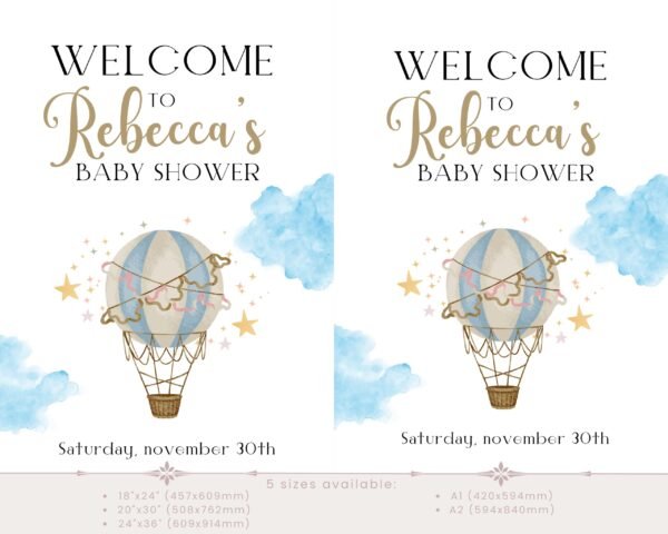 Printable Baby shower welcome sign | Canva editable | Template #018 - Image 2