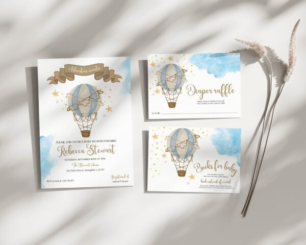 Printable Baby shower invitation | Canva editable | Template #020