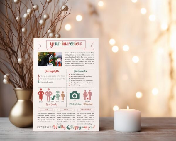 Year in review | Christmas card | Canva editable | Template #023 - Image 2