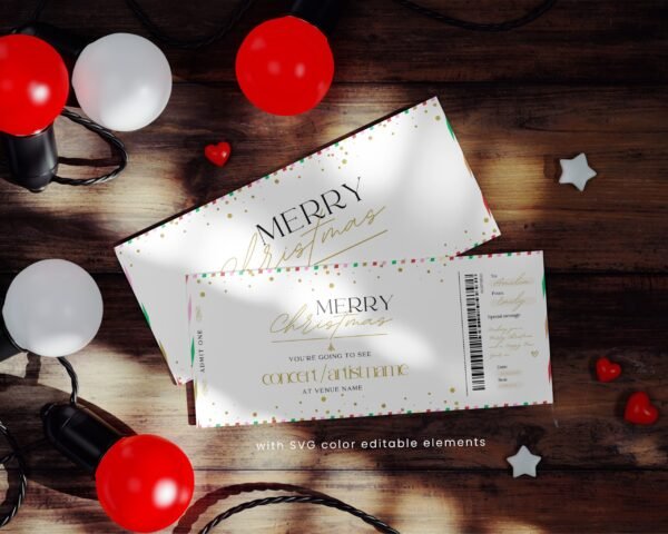 Editable Surprise Concert Ticket | Canva editable | Template #025