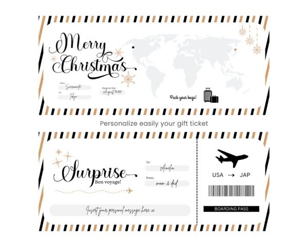 Editable Surprise Trip Ticket | Canva editable | Template #026 - Image 2