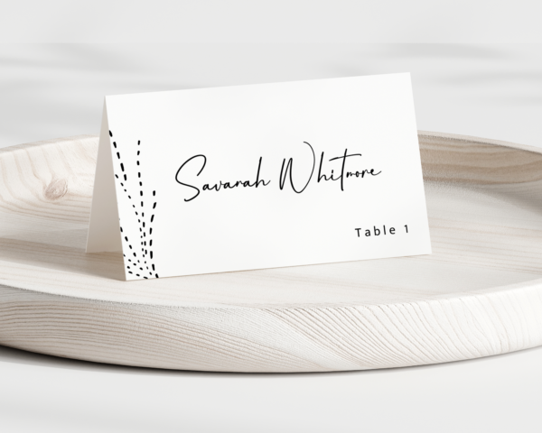 Printable minimalist Place card | Canva editable | Template #008